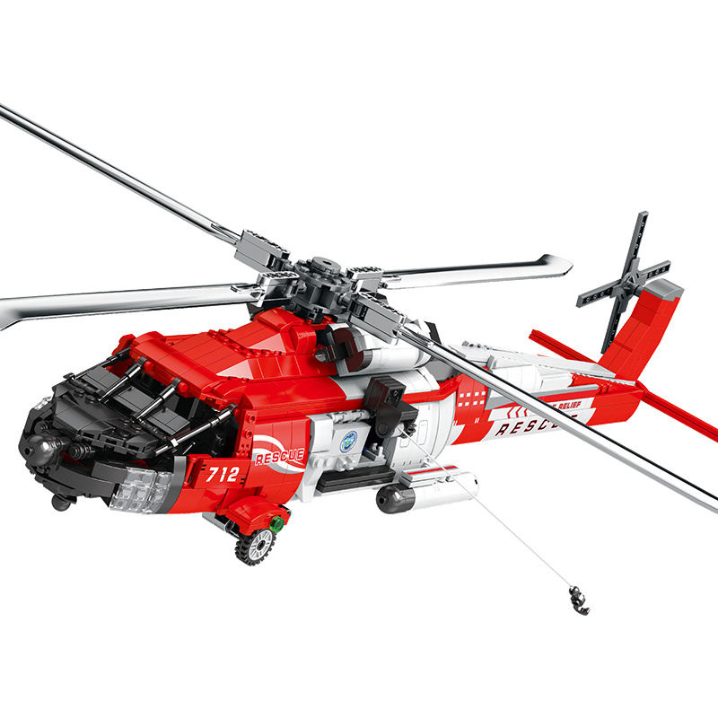 Large-scale elite helicopter building blocks