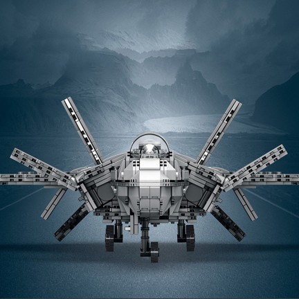 Micro particle fighter jet building blocks
