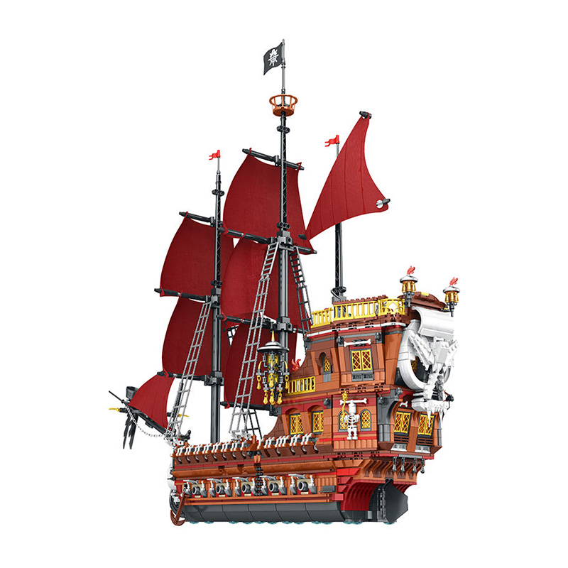 Classic pirate adventure ship large building blocks