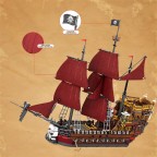 Classic pirate adventure ship large building blocks