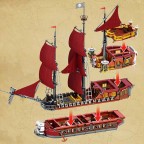 Classic pirate adventure ship large building blocks