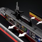 Battleship-themed cargo transport equipment large building blocks