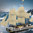 Giant building block model of an Antarctic exploration ship