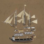 Giant building block model of an Antarctic exploration ship