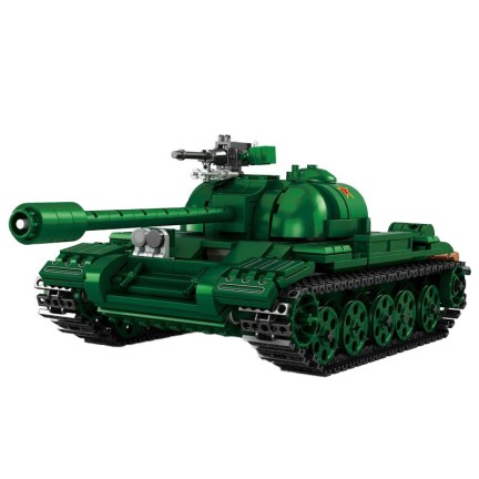 Green military tank building blocks