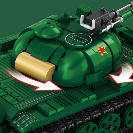 Green military tank building blocks