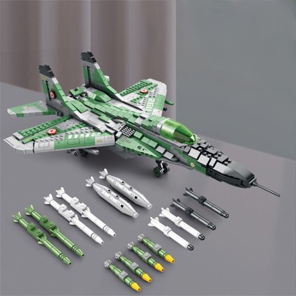 DIY building blocks for military fighter jets