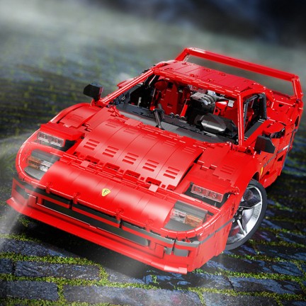 Red supercar building block assembly