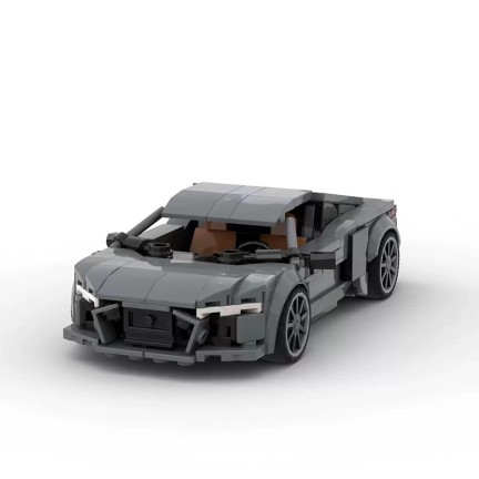 Gray sports car creative building blocks set