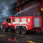 Small particle fire truck building block DIY model