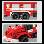 Small particle fire truck building block DIY model