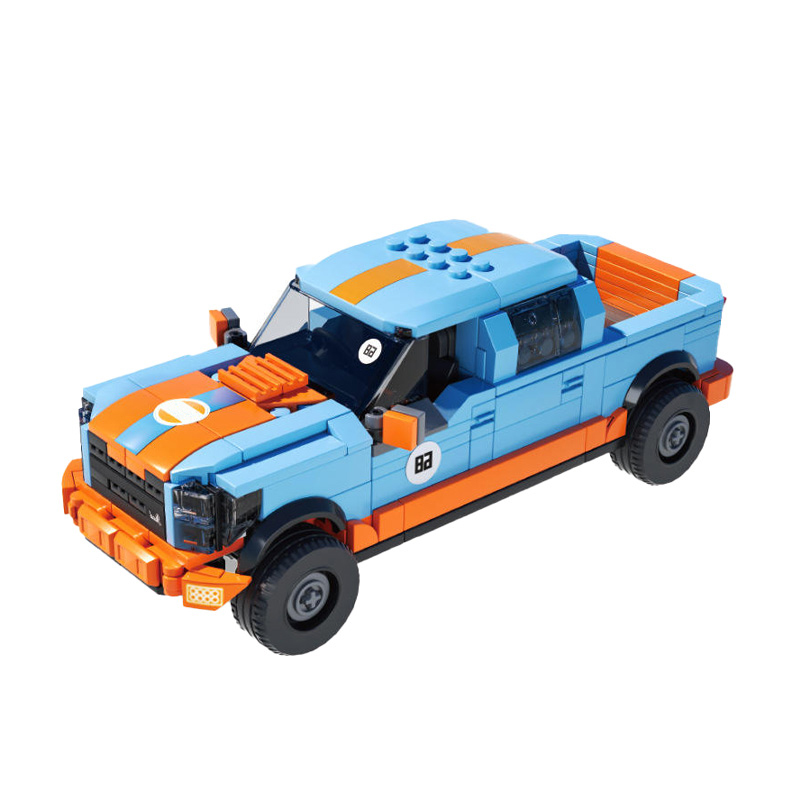 Blue mini truck building block set