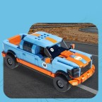 Blue mini truck building block set
