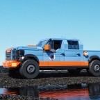 Blue mini truck building block set