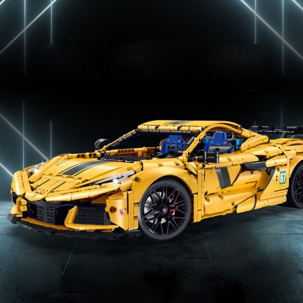 Sunny Yellow Racing Car Building Block Set