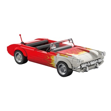 Retro Flame Convertible Sports Car Building Blocks Set