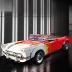 Retro Flame Convertible Sports Car Building Blocks Set