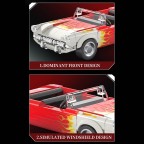 Retro Flame Convertible Sports Car Building Blocks Set