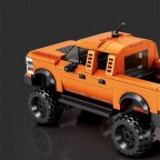 Orange Raptor off-road pickup truck building blocks