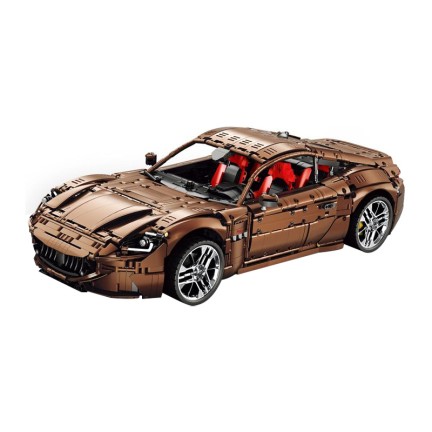 Bronze-colored retro sports car building blocks