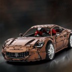 Bronze-colored retro sports car building blocks