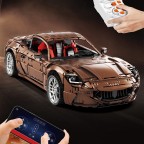 Bronze-colored retro sports car building blocks