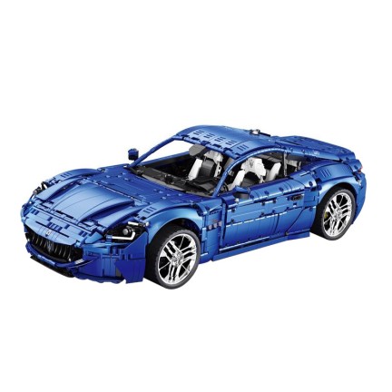 Blue classic sports car building block model
