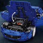 Blue classic sports car building block model