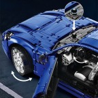 Blue classic sports car building block model