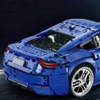 Blue classic sports car building block model