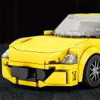 Yellow trident-shaped supercar building blocks