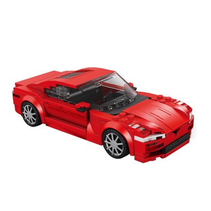 Red Children's Sports Car Technical Building Blocks Set