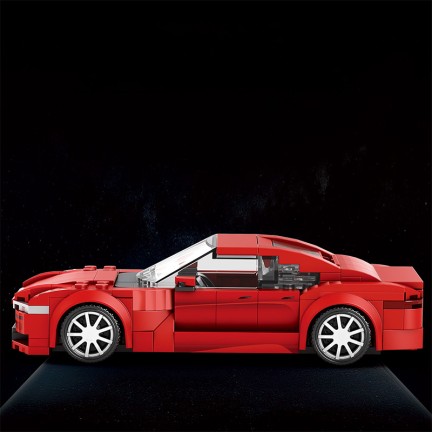 Red Children's Sports Car Technical Building Blocks Set